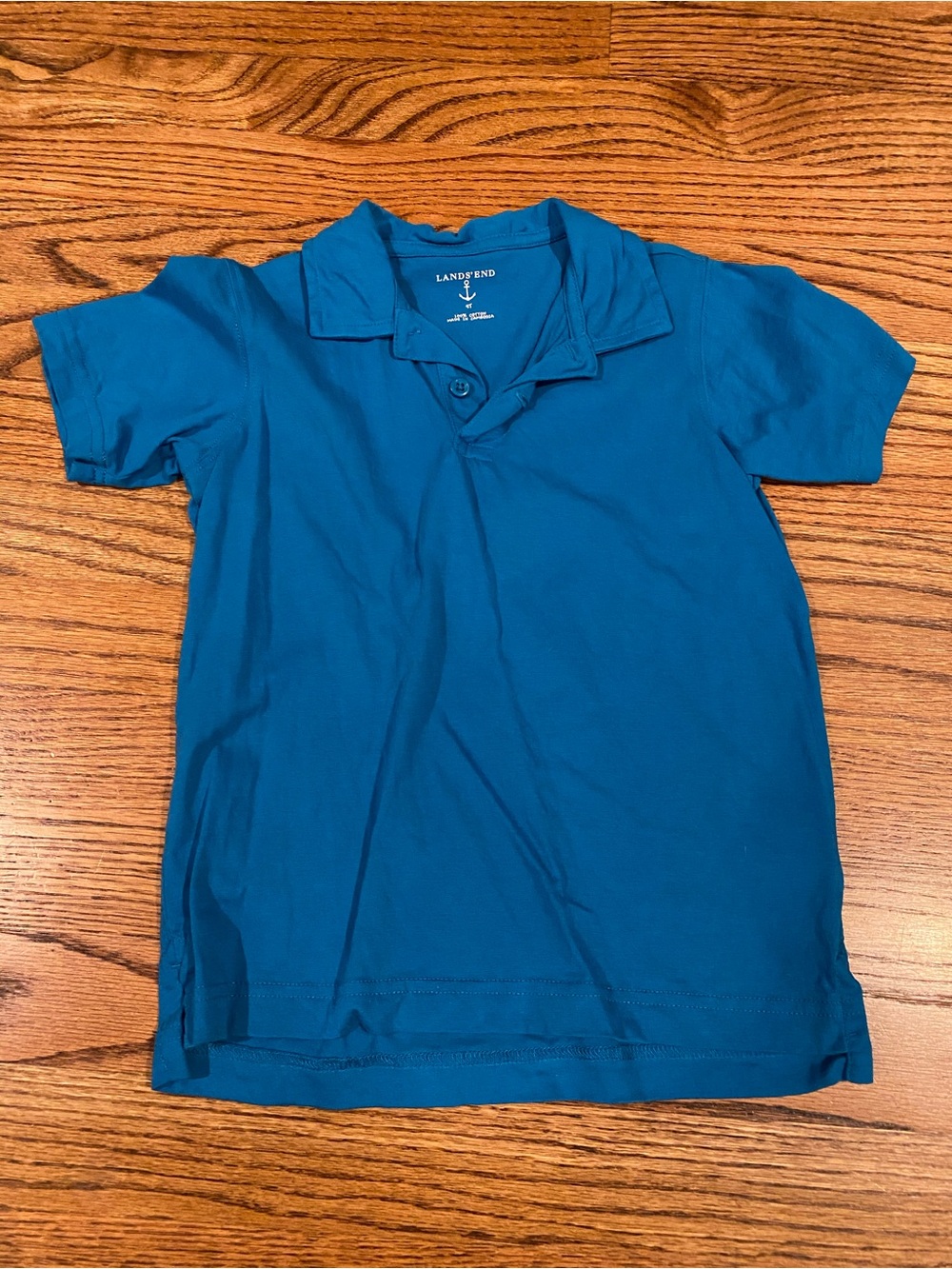 Lands' End Boys Teal Blue Knit Polo Top 4t 4